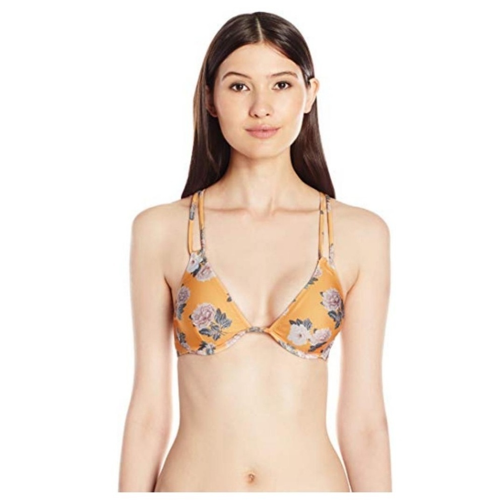 Mink Pink criss cross floral bikini Top